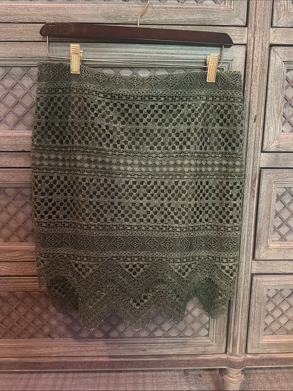 Banana Republic Olive Crochet Lace Mini Skirt